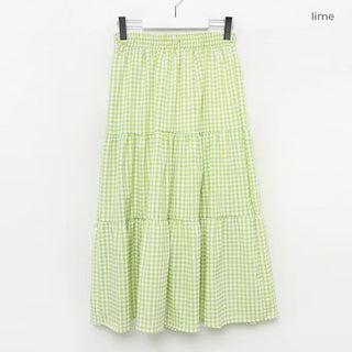 Checked cantan skirt