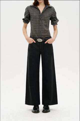 [MASONPRINCE] Black Waxed Coated Denim Jeans