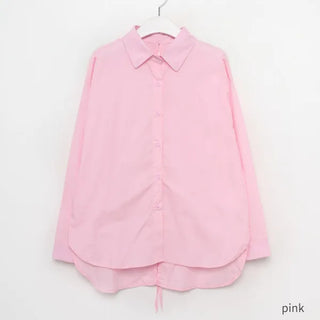 Back slit ribbon shirt