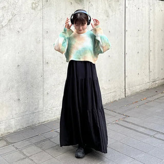 Tie-dye cropped knit