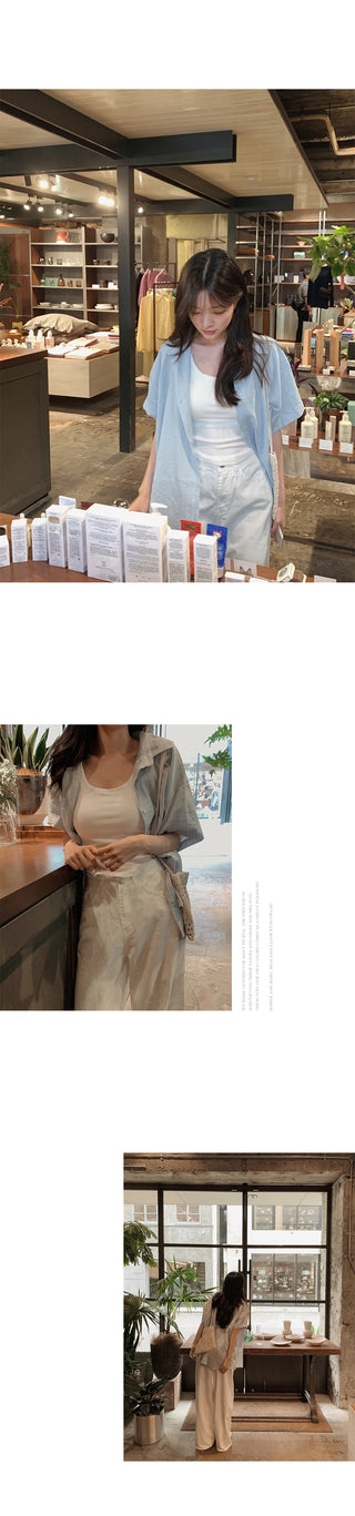 Slim sleeveless top with built-in cups - 3 colors