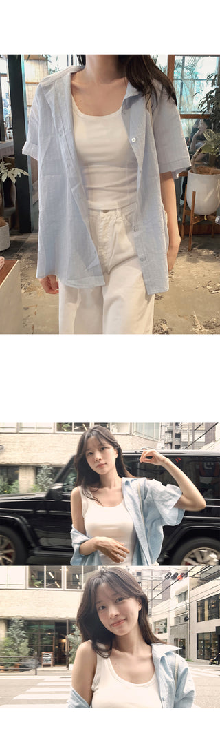Slim sleeveless top with built-in cups - 3 colors