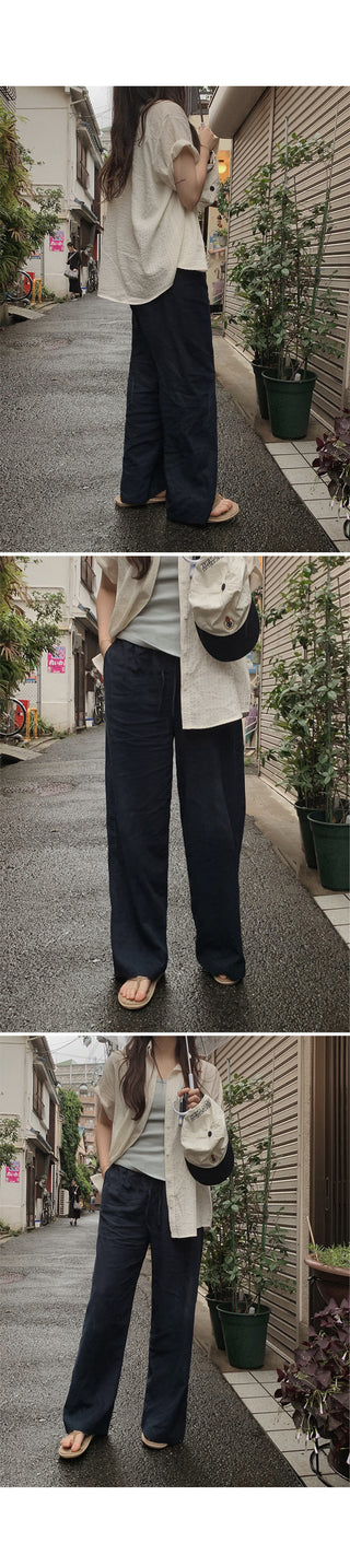 Wood Linen Wide Pants - 6 Colors