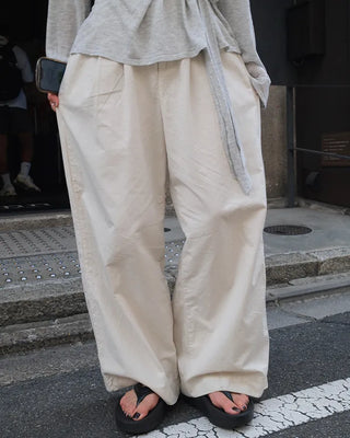 Two-pleat cotton pants