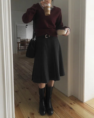 Pleated midi skirt