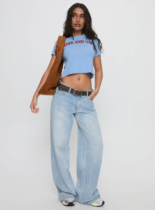 This And Yap Graphic Top Blue  Red
