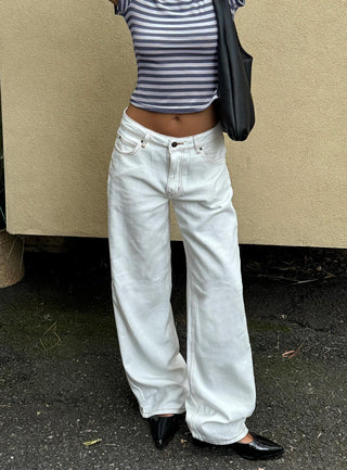 Top Model Low Rise Straight Leg Jeans Porcelain