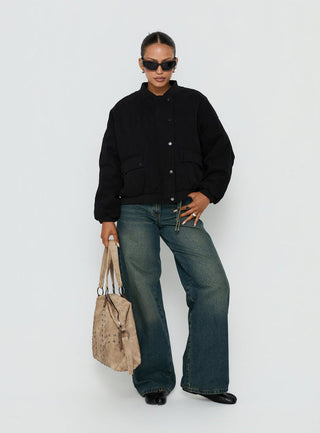 Stick Season Quilted Jacket Black