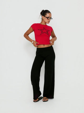 Rebel Star Graphic Baby Tee Red