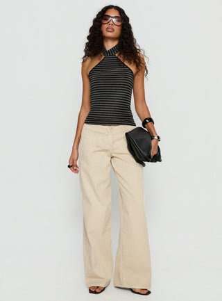 Katriana High Neck Top Multi Stripe