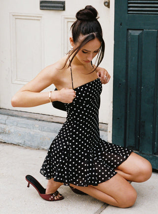 Delamere Mini Dress Black  White