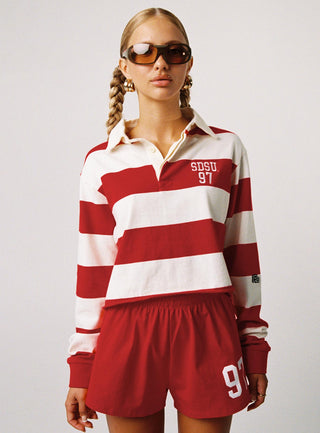 SDSU Rugby Polo Red  White
