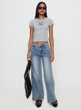 Skipper Low Rise Wide Leg Jeans Vintage Blue