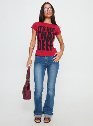 Its Not That Deep Graphic Baby Tee Red