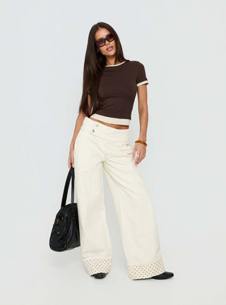 Lights Low Contrast Trim Top Chocolate / Beige