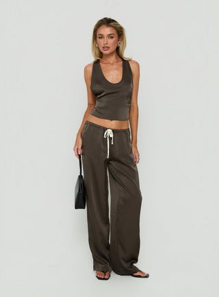 Bare Satin Cami Top Mocha