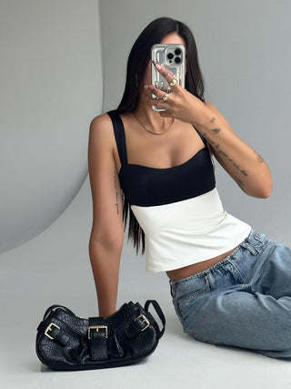 Chantell Top Black  Cream