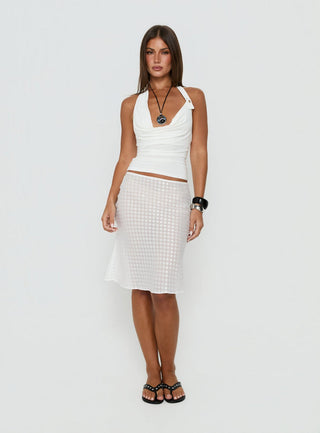Esperia Halter Cowl Neck Top White