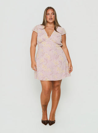 Cannelloni Mini Dress Lilac Floral Curve