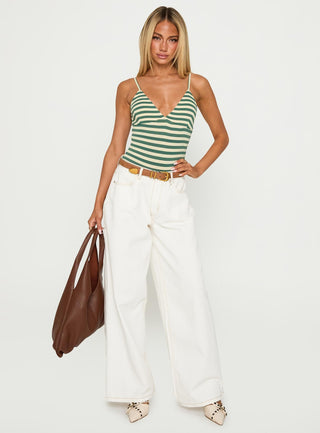 Like A Daydream Bodysuit Green  Cream