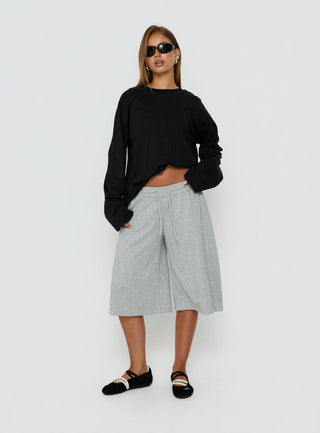 Settle Down Long Sleeve Top Black