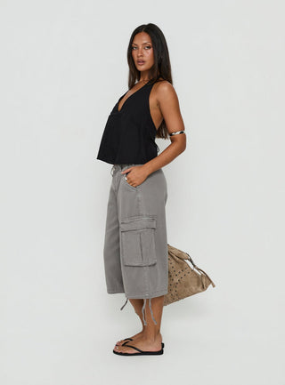 Hudsen Longline Cargo Shorts Charcoal