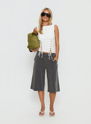 Lindee Tie Up Sleeveless Top White