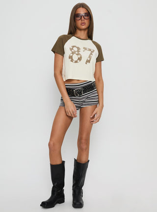 87 Classic Graphic Top White  Green