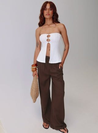Lost Souls Strapless Cut Out Top White