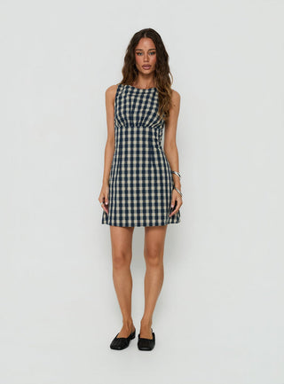 Sweet Somethings Mini Dress Navy Check