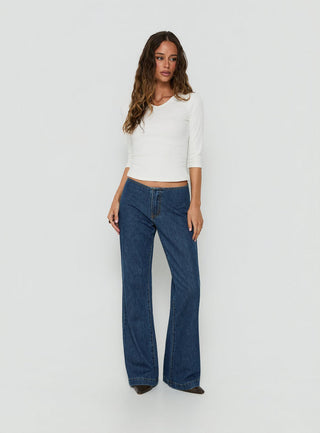 Buenos No Waist Low Rise Straight Leg Jeans Dark Indigo