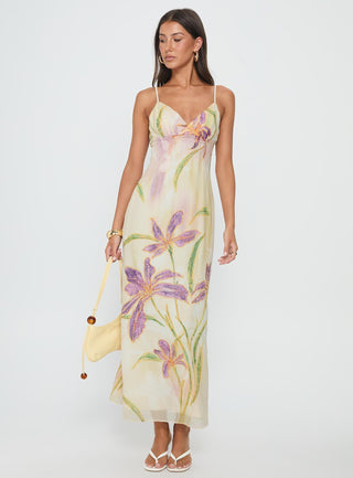 Isakaia Beaded Maxi Dress Floral  Multi
