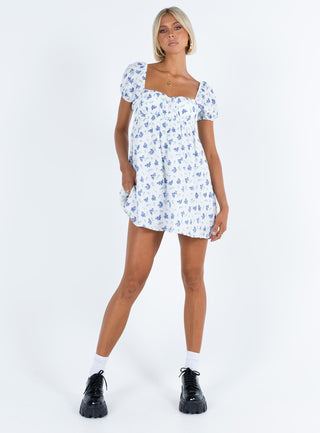 Lets Dance Mini Dress Blue Floral