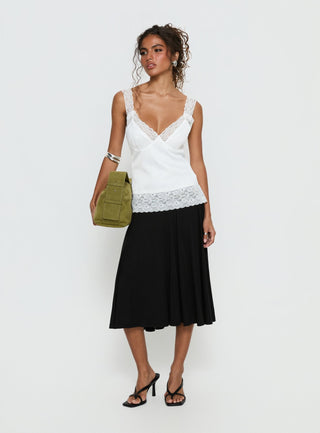 Avyra Lace Trim Cami Top White