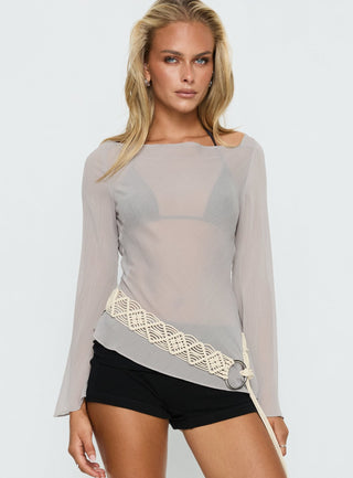 Esmaria Long Sleeve Flared Top Slate