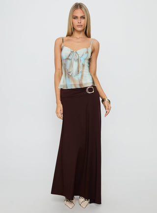 Bloomsbury Top Blue  Brown