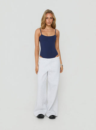 Daily Define Thin Strap Low Back Bodysuit Navy