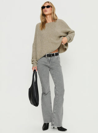 Magic Mirror Mid Rise Bootleg Jeans Washed Grey