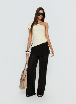 Majira One Shoulder Slouch Top Cream