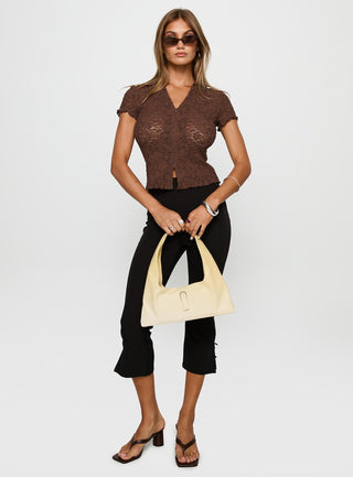 Best Shot Collared Top Brown