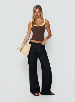 Kasper Cinched Tank Top Espresso / Butter