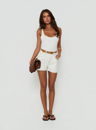Tropicana Denim Shorts White