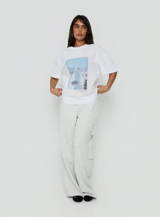 From Elsewhere Oversized Graphic Tee White