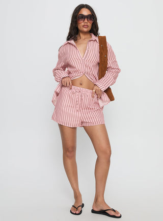 Chloe Set Pink  Brown Stripe