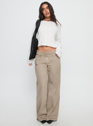 Riala Off Shoulder Knit Sweater White