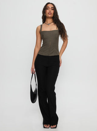 Nylen Tailored Suiting Top Brown Pinstripe