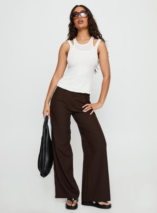 Wendi Tipping Suit Pant Brown  Blue
