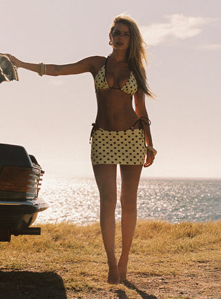 Tenya Swim Skort Yellow / Brown Polka Dot