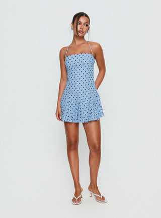 Delamere Mini Dress Blue  Navy Polka