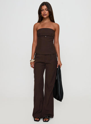 Irresistible Strapless Top Chocolate Petite